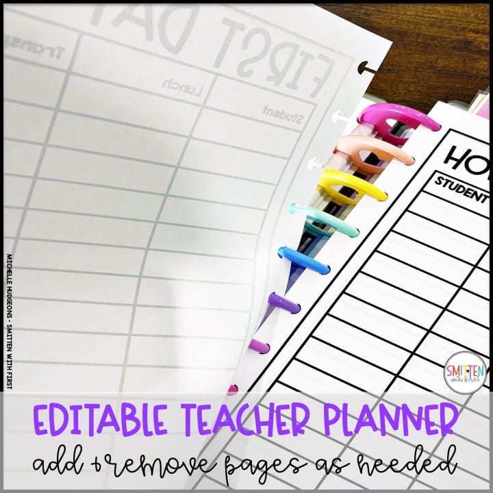 editable teacher planner for elementary teachers