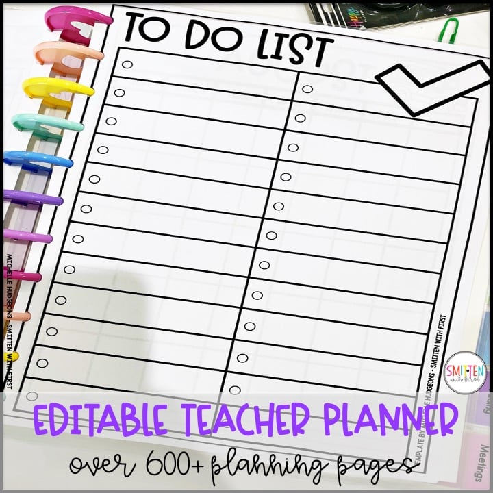 editable teacher planner for elementary teachers