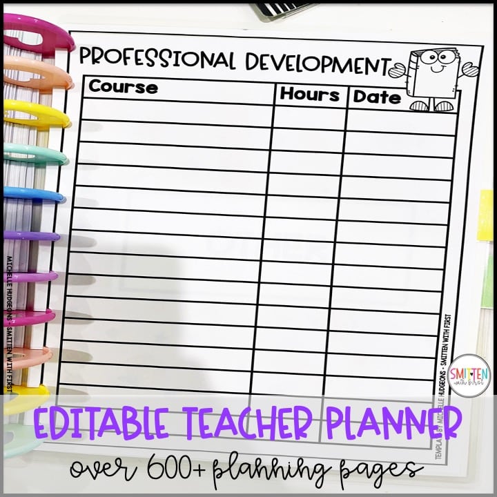 editable teacher planner for elementary teachers