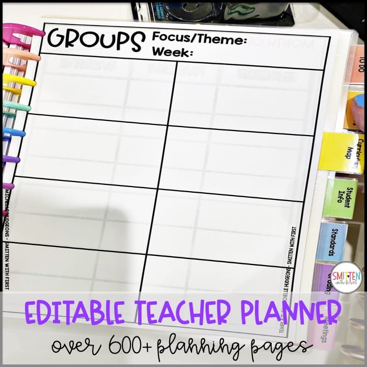 editable teacher planner for elementary teachers