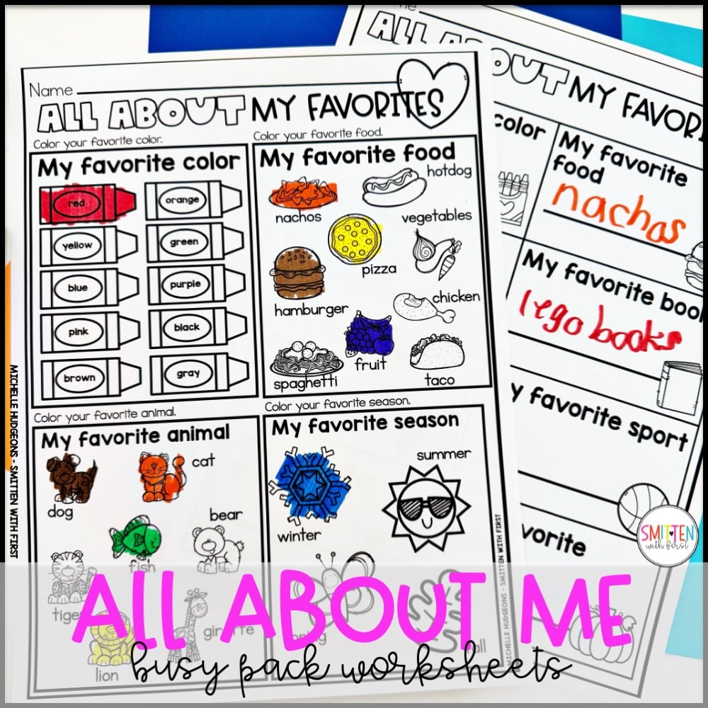 All About Me Activities Worksheets kindergarten 1st grade 2nd grade 3rd grade