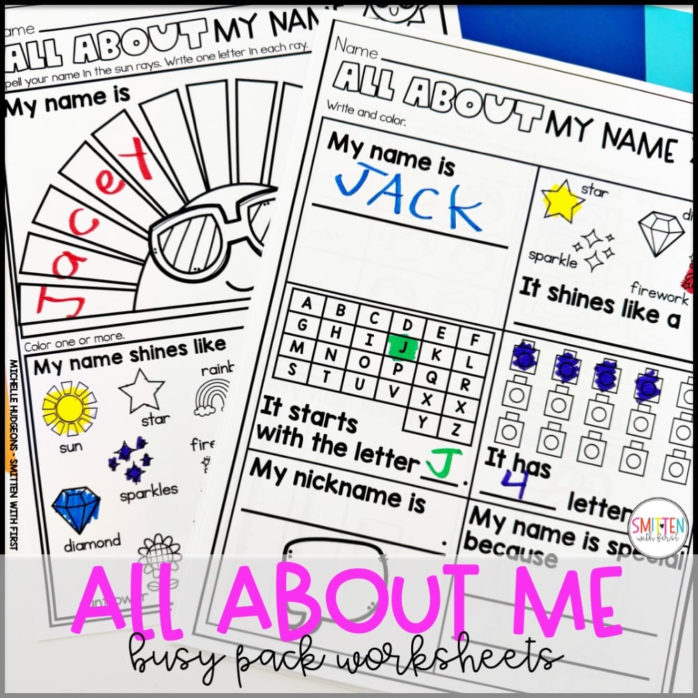 All About Me Activities Worksheets kindergarten 1st grade 2nd grade 3rd grade