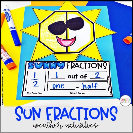 Weather Fractions activities kindergarten 1st grade 2nd grade