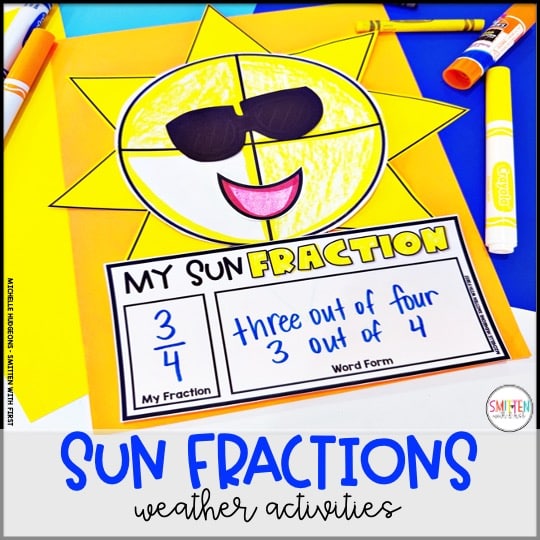 Weather Fractions activities kindergarten 1st grade 2nd grade