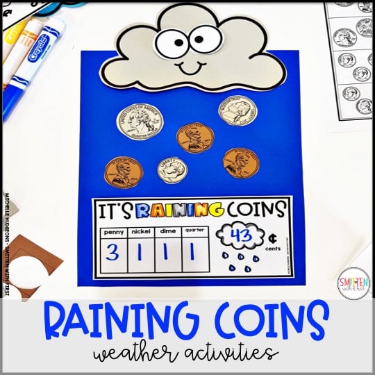 Weather Money Coins activities kindergarten 1st grade 2nd grade