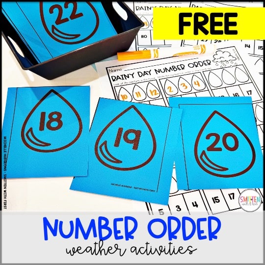Weather Activities Number Order kindergarten 1st grade 2nd grade