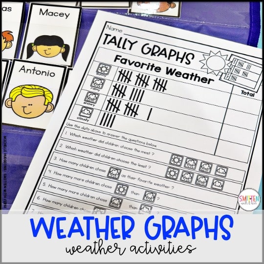 Weather Graphs worksheets kindergarten 1st grade 2nd grade