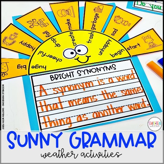 Weather synonyms grammar activities kindergarten 1st grade 2nd grade