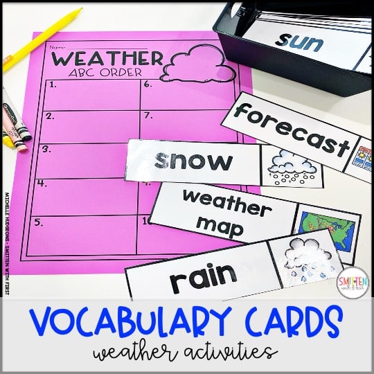 Weather vocabulary words activities kindergarten 1st grade 2nd grade