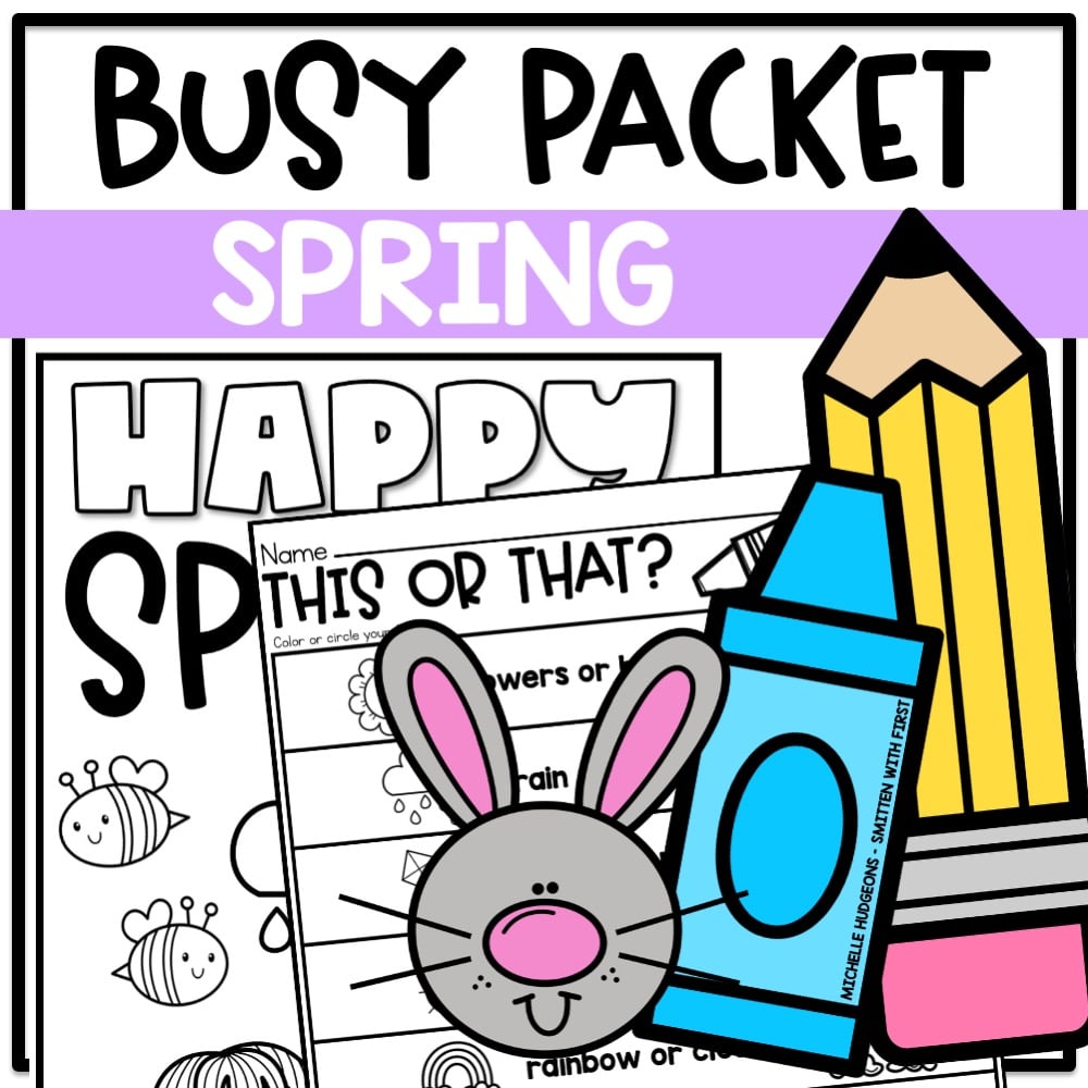 Spring Activities Worksheet Coloring Pages Writing Word Search Busy Packet
