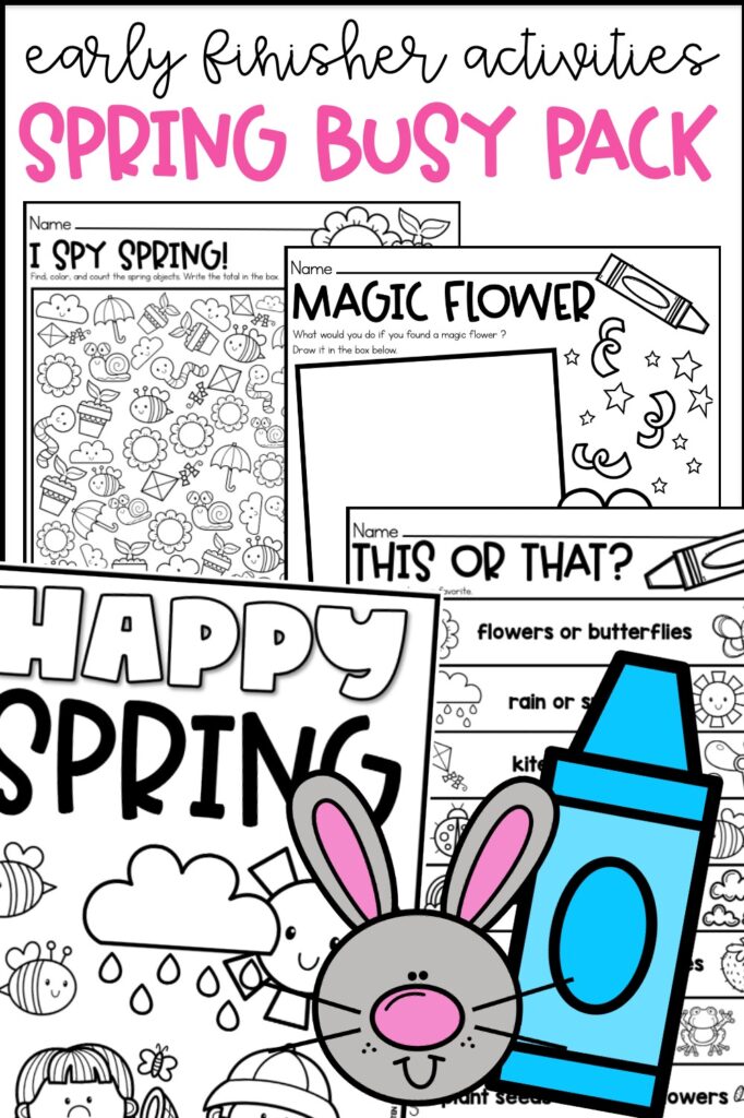 Spring Early Finisher Activities for Kindergarten, 1st Grade, 2nd Grade, and 3rd Grade