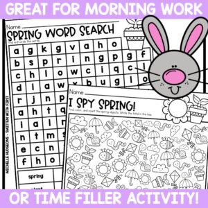 Spring Early Finisher Activities for Kindergarten, 1st Grade, 2nd Grade, and 3rd Grade