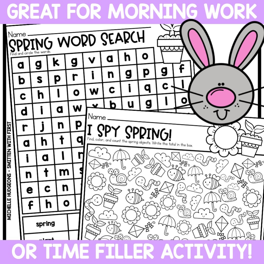 Spring Early Finisher Activities for Kindergarten, 1st Grade, 2nd Grade, and 3rd Grade